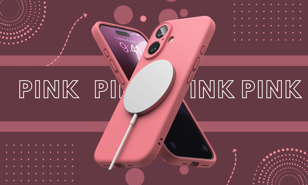 Ringke Silicone Magnetic Case for iPhone 16 – Pink